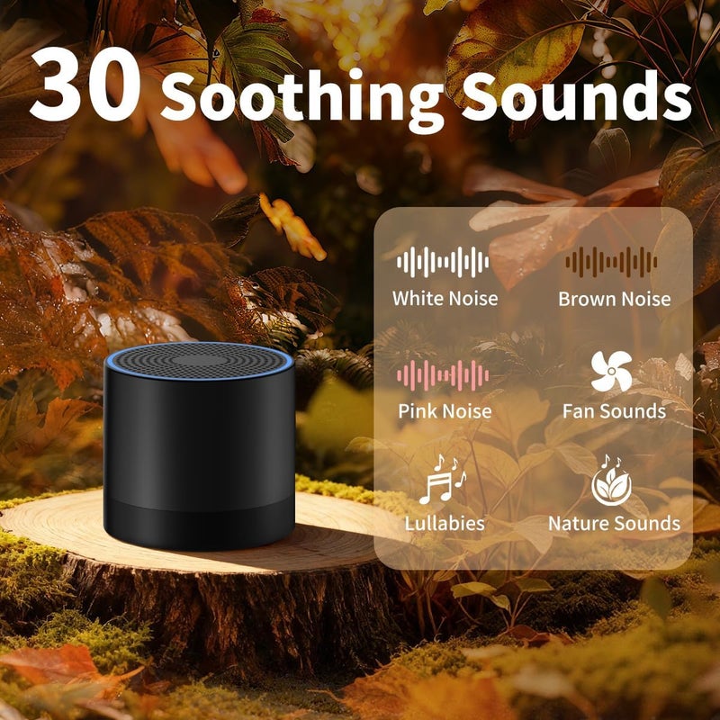 Hushing Portable Mini White Noise Machine Sound Machine with 30 Soothing Sounds for Newborn Kids Adults Rechargeable Sleep Brown Noise Machine with 4 Timers Memory Function for Travel Camping Home and Office - Image 2